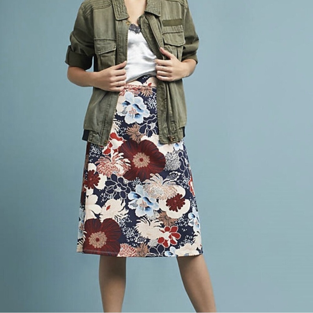 Anthropologie Isla Maude multicolor floral skirt